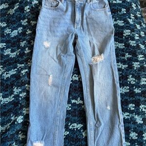 PacSun Blue Distressed Relaxed Fit Jeans
